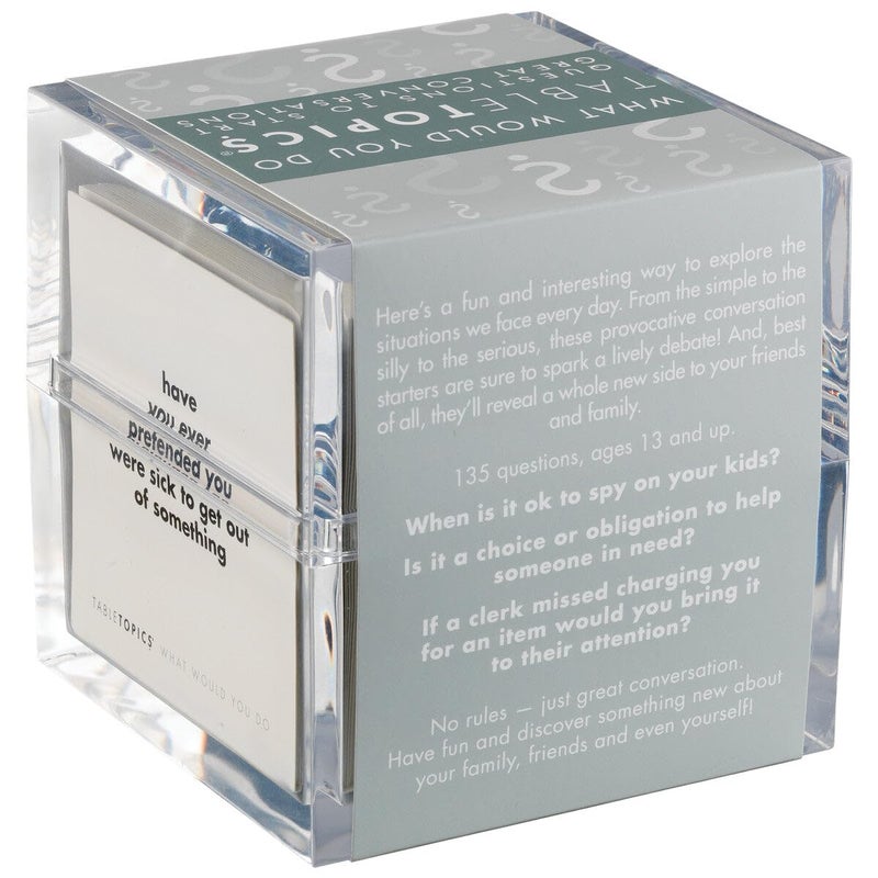 TableTopics What Would You Do Question Card Game - 135 Provocative Conversation Starter Cards for Parties with Adult Friends, Spark Lively Debates about Sticky Situations, Icebreaker Game - Image 4